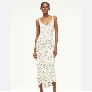 NEW Zara Narciso Rodriguez embroidered dress, V- Neck, Oyster White, Size S
